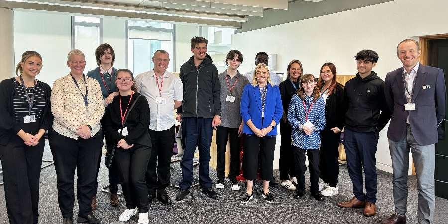 James Binks with interns and council staff.