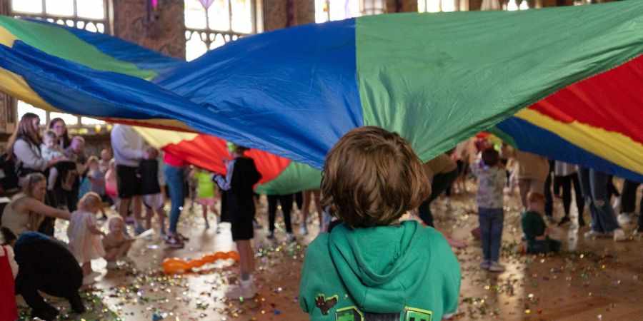 A group of children playing.