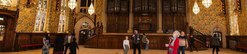 Visitors to Rochdale Town Hall.