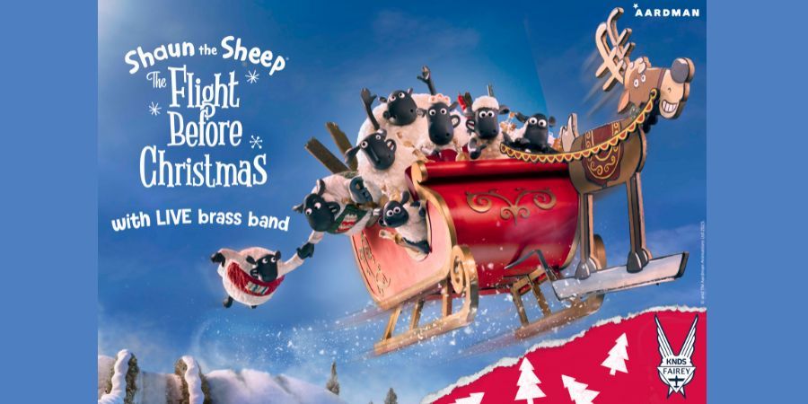 The film poster for 'Shaun the Sheep Flight Before Christmas'