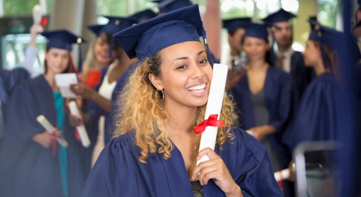 A young person on their graduation day.