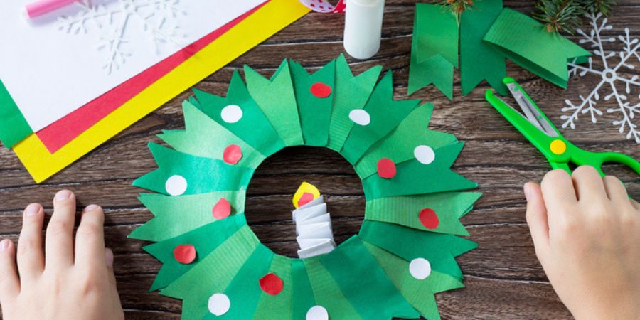A paper christmas wreath.