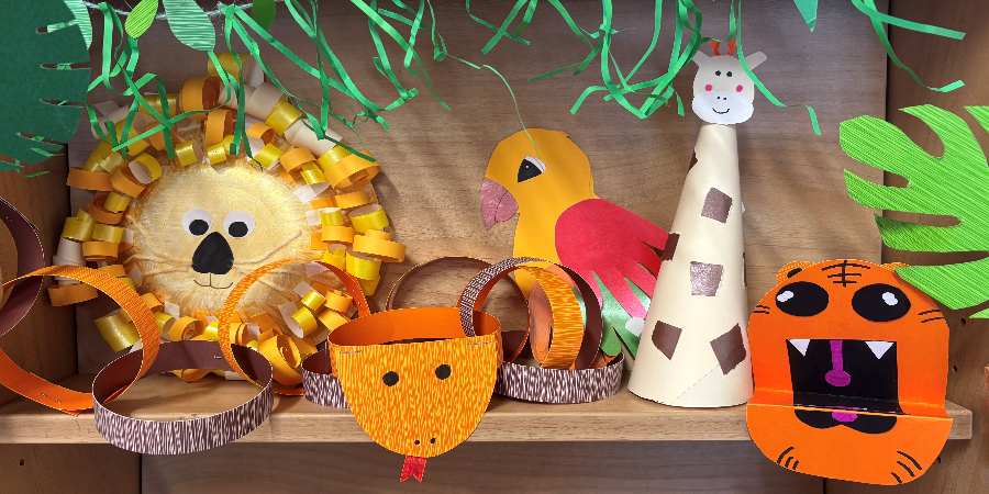 A selection of crafted wild animal models.