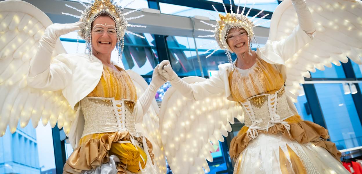 Angels taking part in the Rochdale switch-on.