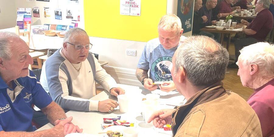 Armed Forces veterans sat around a breakfast table.