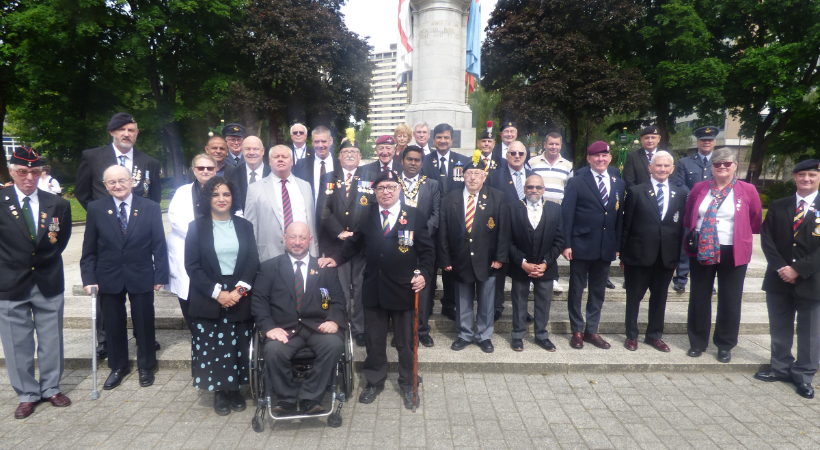 Armed forces veterans with local councillors.