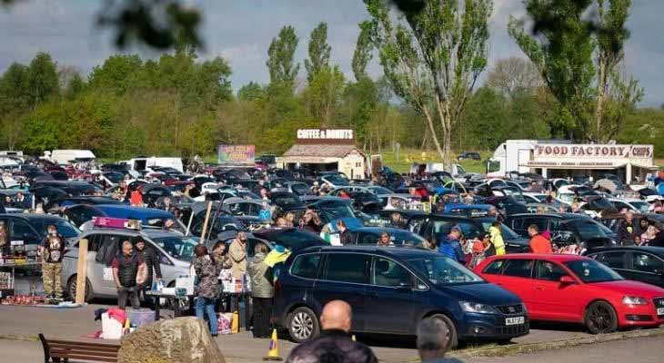 A busy Sunday at Bowlee Car Boot Sale.