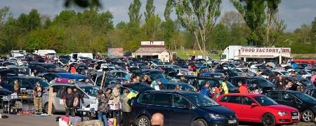 Shoppers at Bowlee Car Boot Sale and Market.