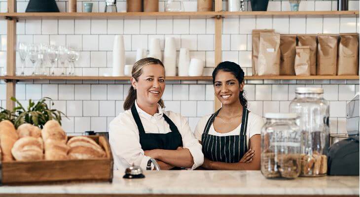 2 servers in a bakery.