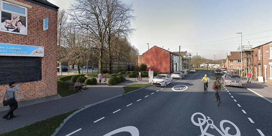 Artist impression of cycle lane.