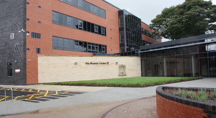 Exterior of the coroners court building in Heywood.
