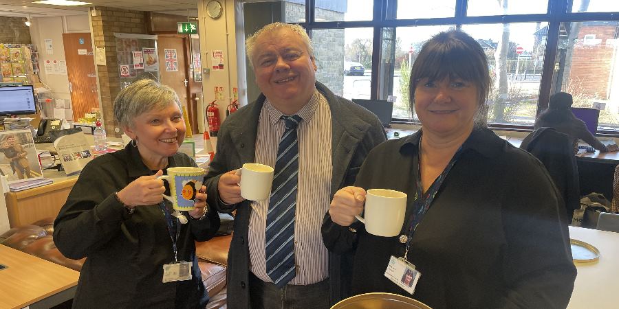 Councillor Neil Emmott at Alkrington Library.