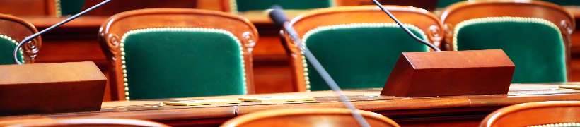 Chairs in a boardroom.