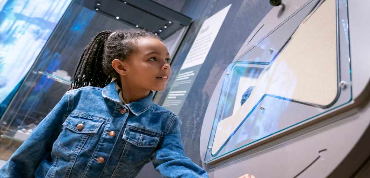 Visitor to the Dippy exhibition.