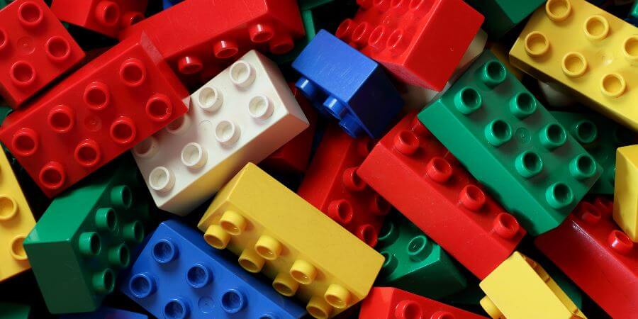 A pile of Duplo bricks.