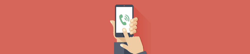 Illustration of a hand holding a smartphone.