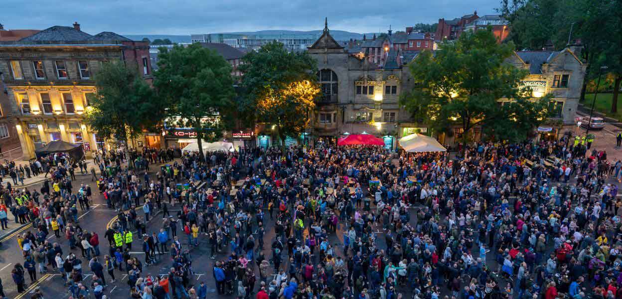 Crowds at the Feel Good Festival.