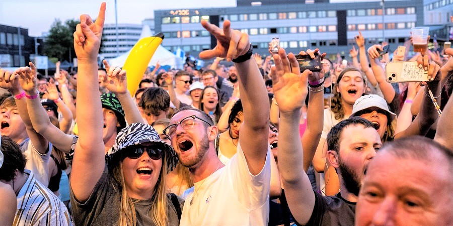 Crowd at Rochdale Feel Good Festival 2021.