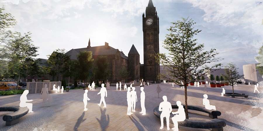 Artist impression of the new Town Hall Square.