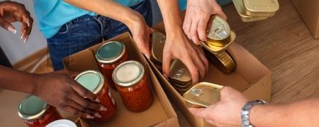 A food box being packed.