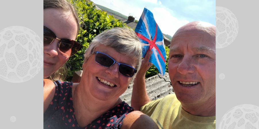 A selfie of Amy and her foster parents, Sandra and Peter.