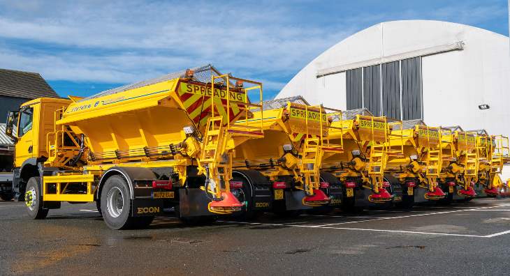 A row of gritters.