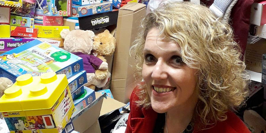 Helen Walton with toys pictured at a previous toy appeal.
