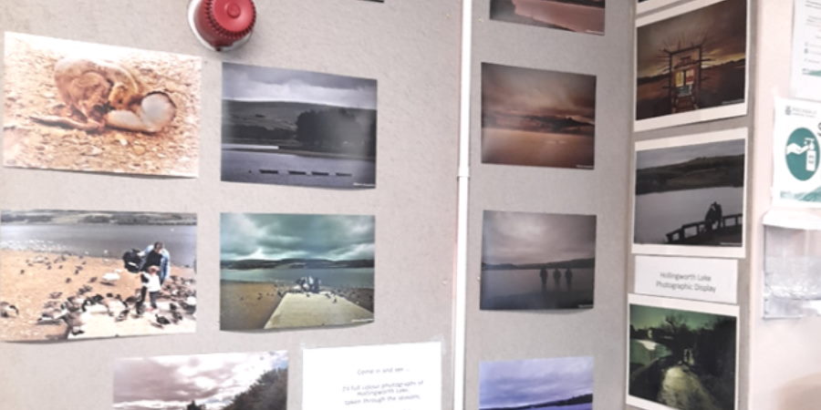 A4 photos on display.