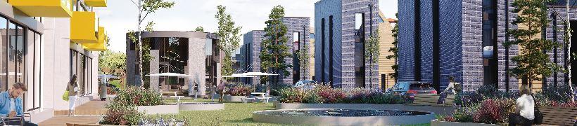 Artist impression of new  build flats.