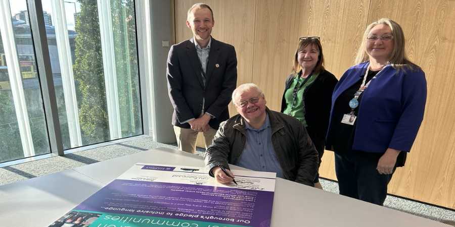 James Binks, Councillor Neil Emmott, Sharon Hubber and Councillor Rachel Massey.