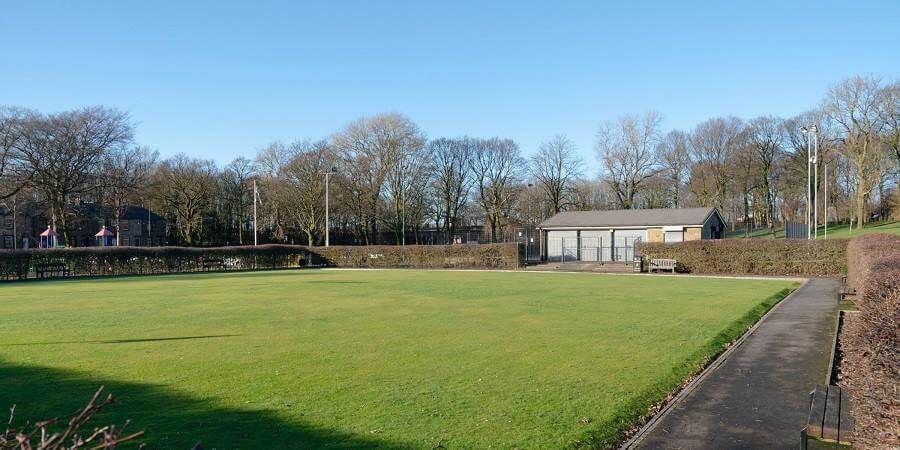 Bowling green at Milnrow Memorial Park.