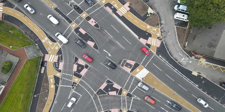 Aerial view of the new junction.