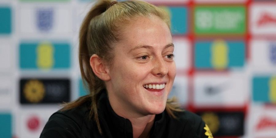 Keira Walsh at a press conference.