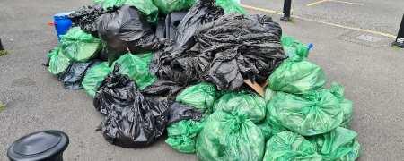 Bags of litter collected in Norden.