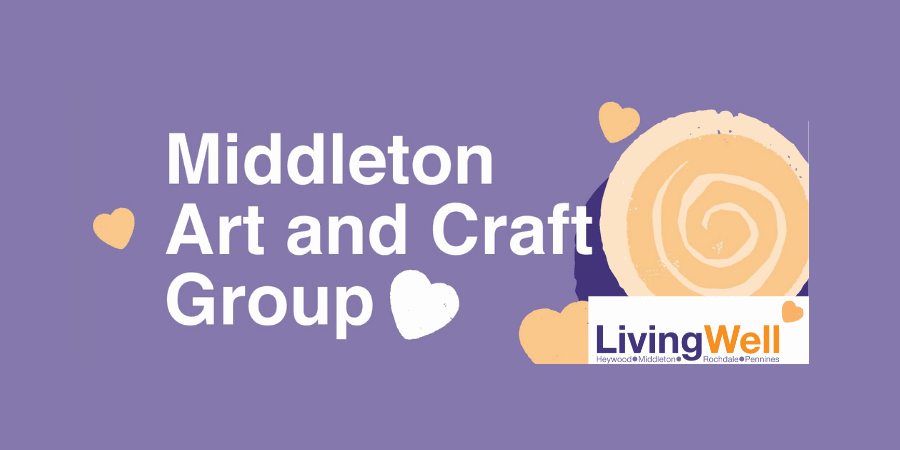 Logo for Middleton Art and Craft Group with Living Well logo.