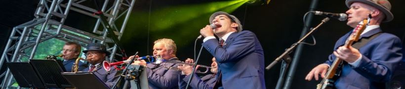 The Northern Soultrain performing at the 2019 Rochdale Feel Good Festival.