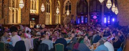 Visitors to Oktoberfest in the Great Hall.
