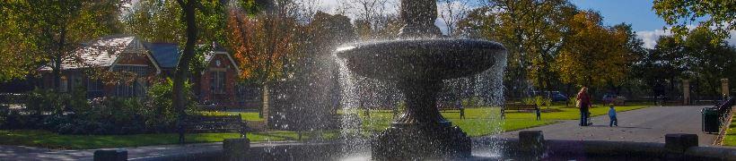 Fountain at Queens Park.