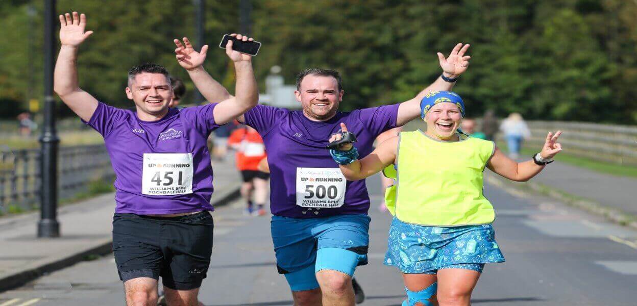 Runners reaching Hollingworth Lake