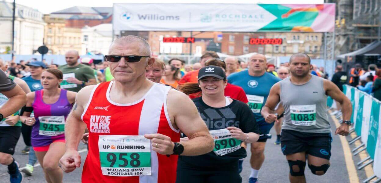 Runners setting off at the start of the marathon