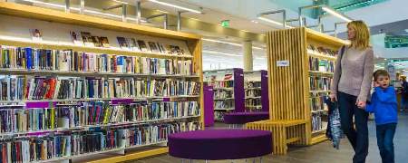 Visitors to Rochdale Central Library.