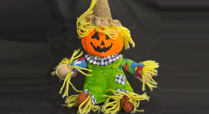 A crafted scarecrow.