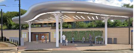 Architect impression of new station canopy.