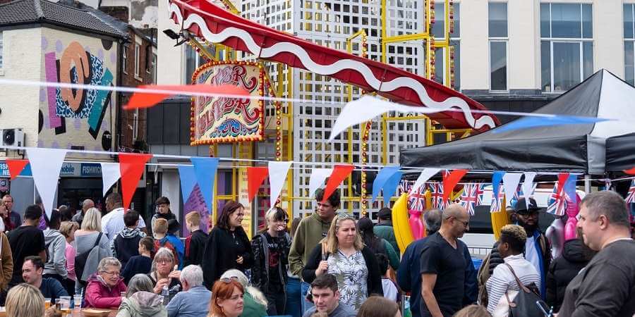 Some of the children's rides at Street Eat 2022.