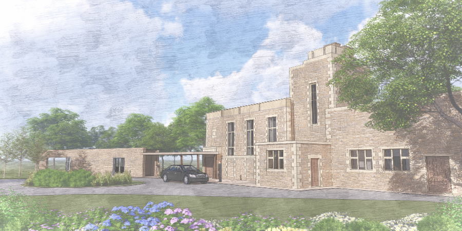 Artist's impression of the extension to the crematorium.