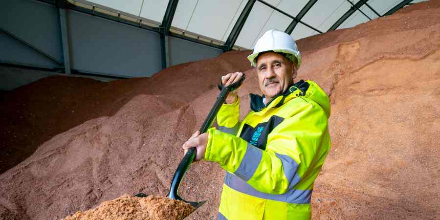 Councillor Shah Wazir with a shovel of salt.
