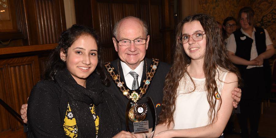 The Rochdale Young Carers Group with their award. 